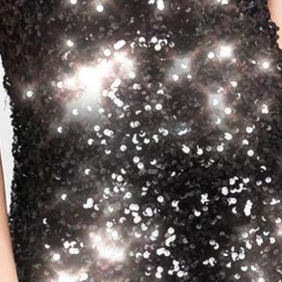 🎃Dolls Kill Black Sequin Strapless Dress Black L - Picture 3 of 10